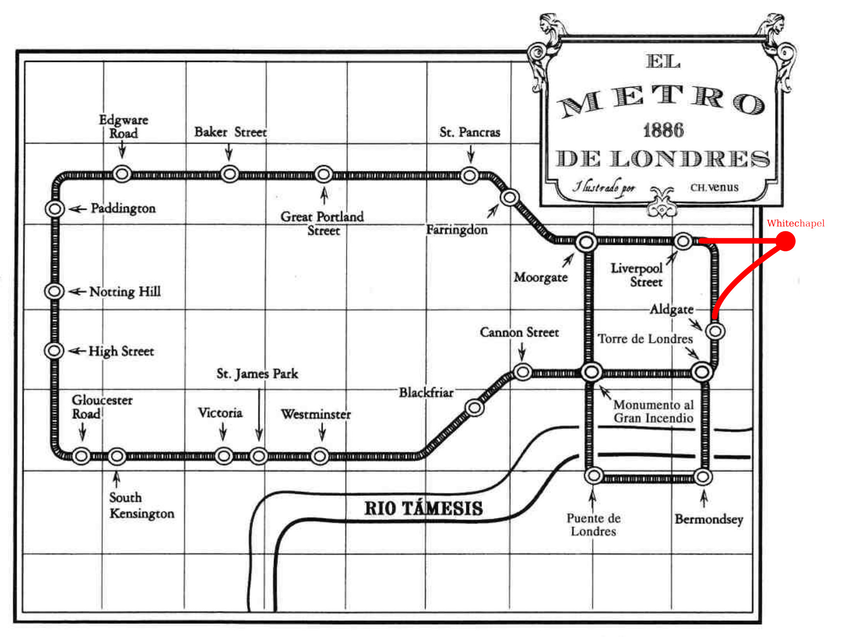 Plano del Metro de Londres - Estación escondida